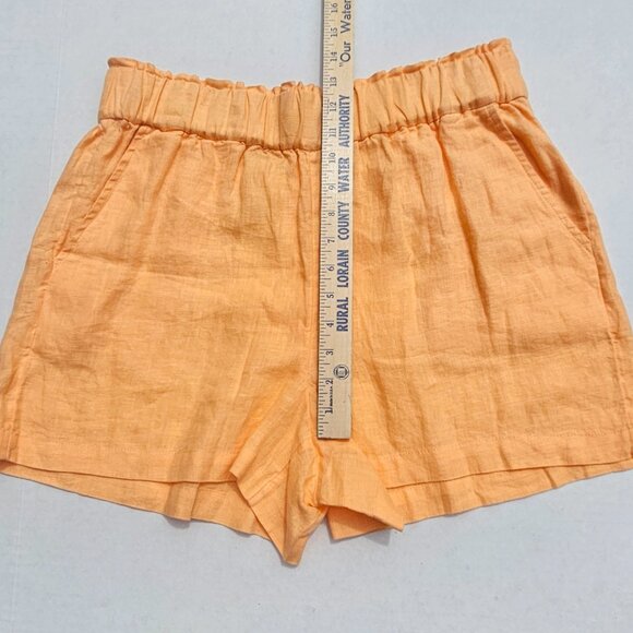 J. Crew Pull On 100% Linen Shorts Women Size M NWT High Waisted Summer Beach - Picture 3 of 9